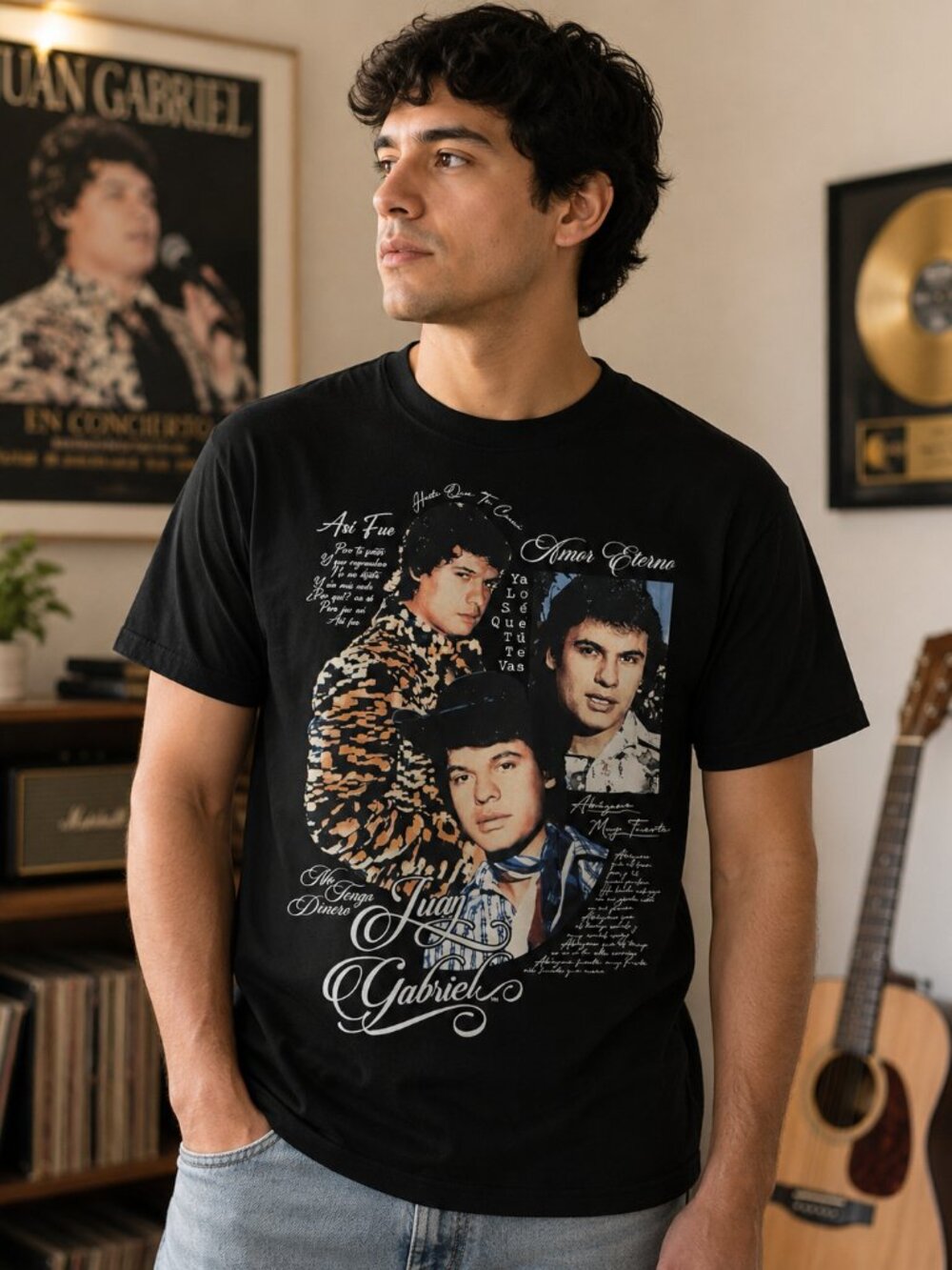 Juan Gabriel Graphic Band T-Shirt XL Black Vintage Style Concert Music Tee New